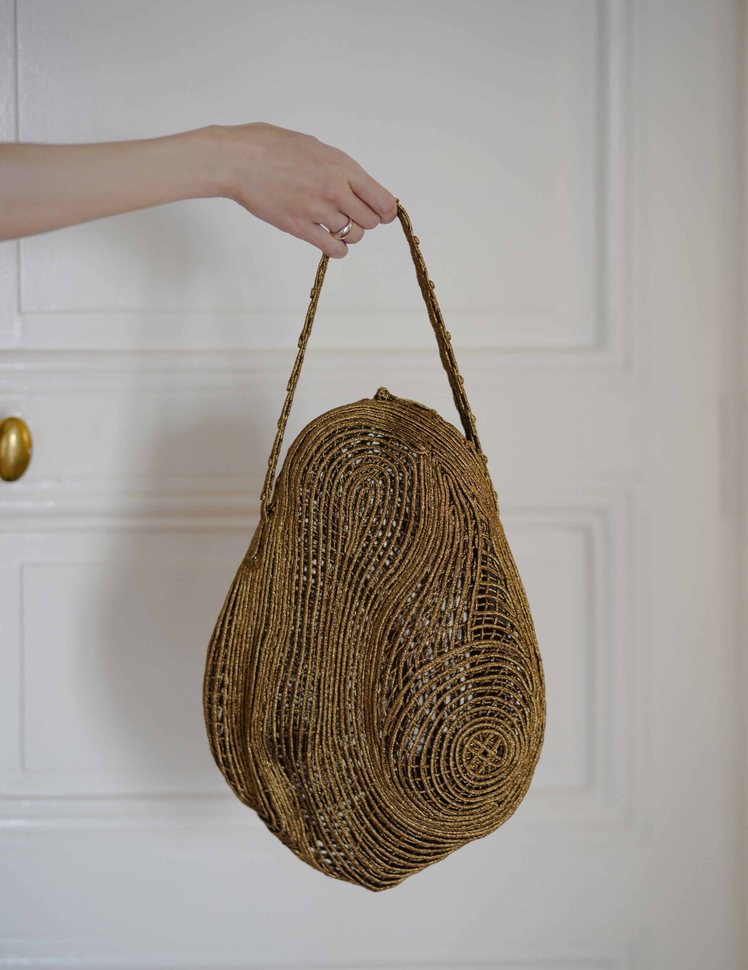 Mame Kurogouchi | Cording Embroidery Stone Round Shape Mini Bag