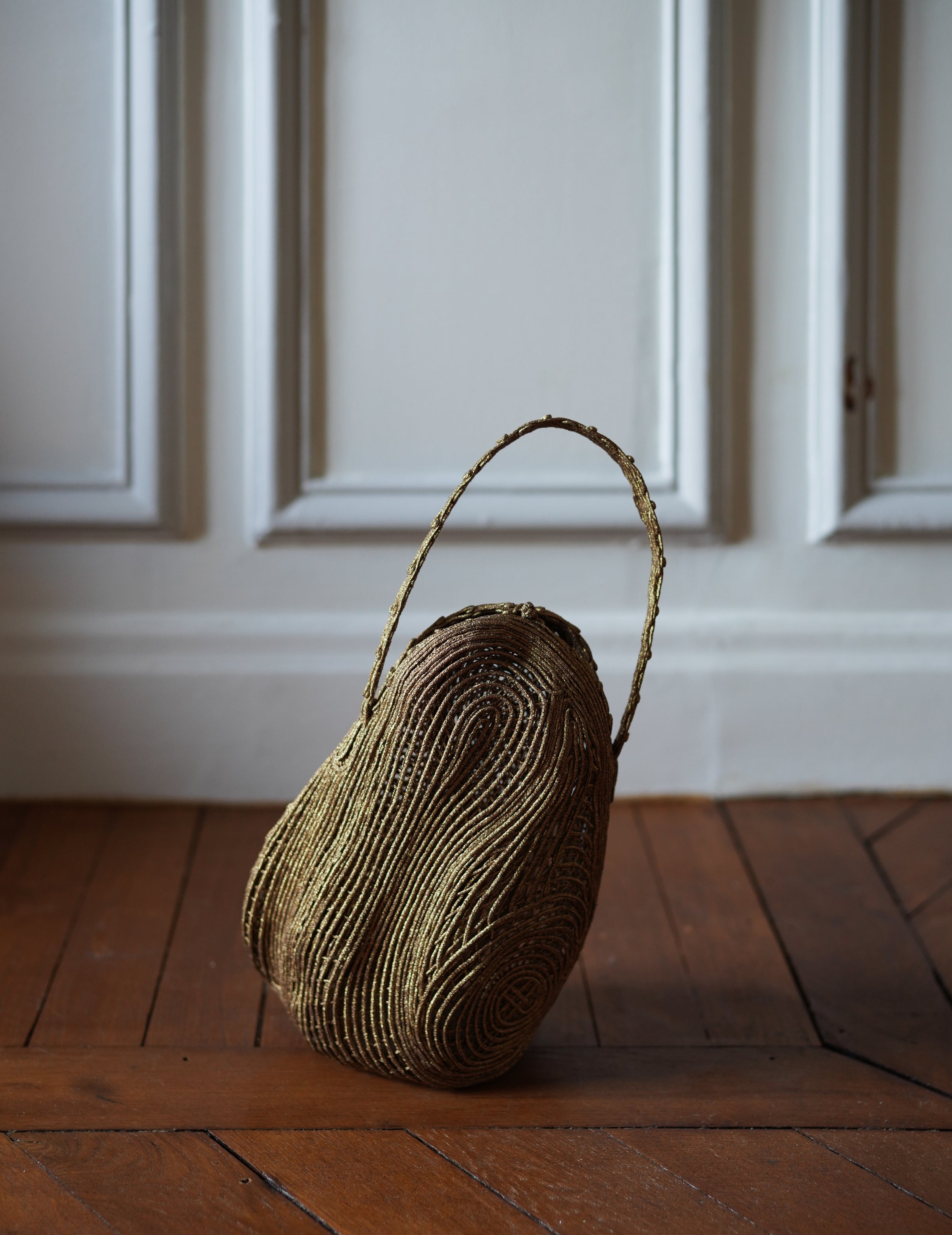 Mame Kurogouchi | Cording Embroidery Stone Round Shape Mini Bag