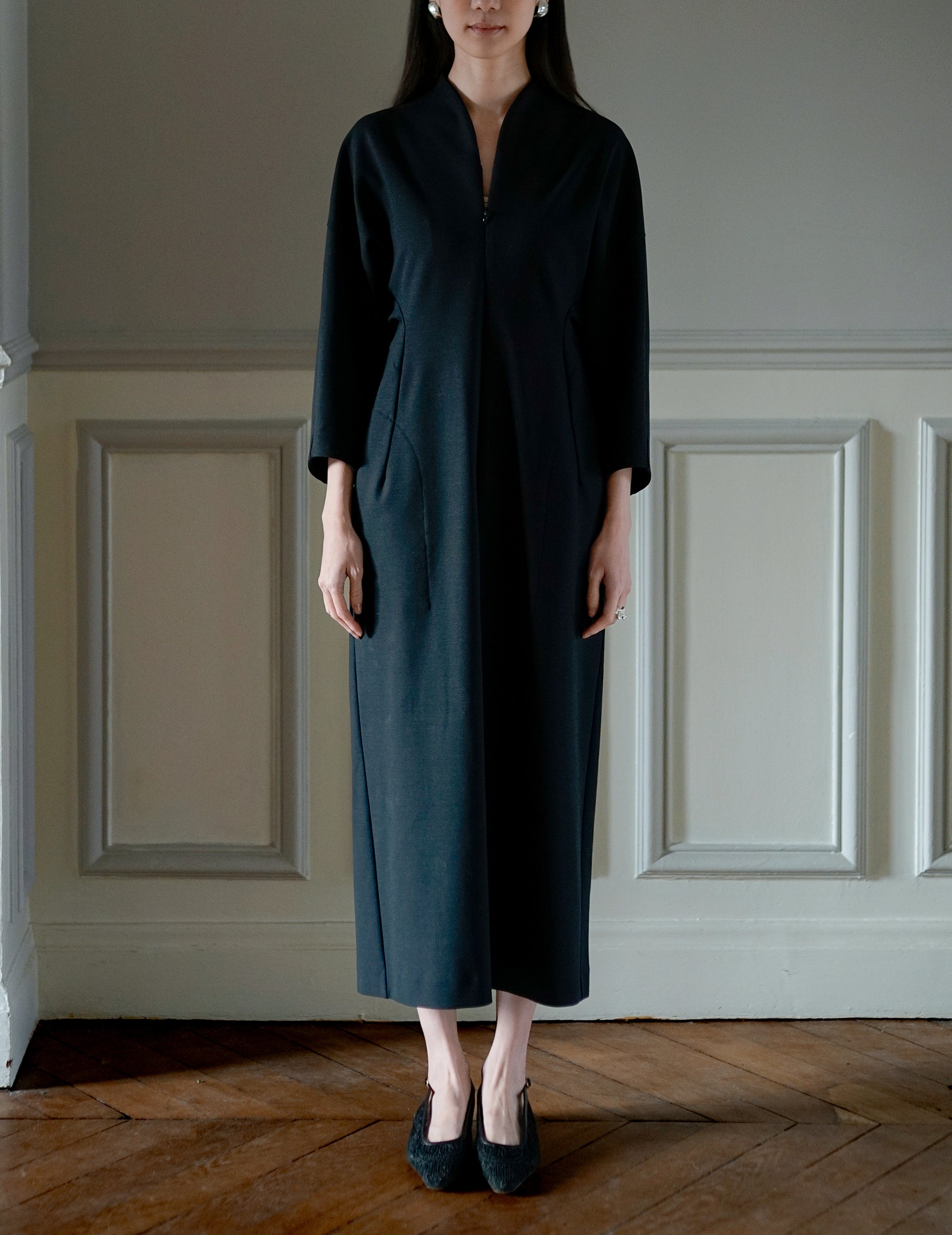 MAME KUROGOUCHI | Double Jersey I-Line Dress・Black | Une Fille