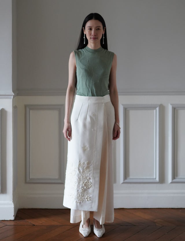 Mame Kurogouchi Knitted Volume Skirt 1 Lantern Knitted Volume